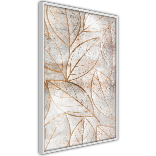 Poster - Copper Leaves  - wit
