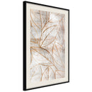Poster - Copper Leaves  - zwart passepartout