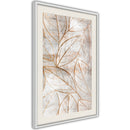 Poster - Copper Leaves  - wit passepartout