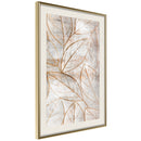 Poster - Copper Leaves  - goud passepartout