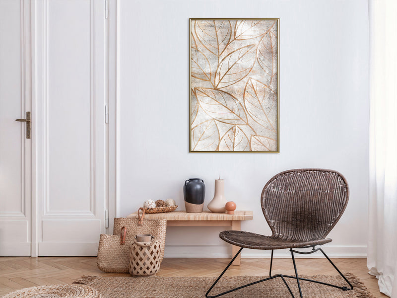 Poster - Copper Leaves  - goud