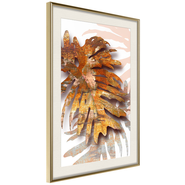 Poster - September Leaves  - goud passepartout