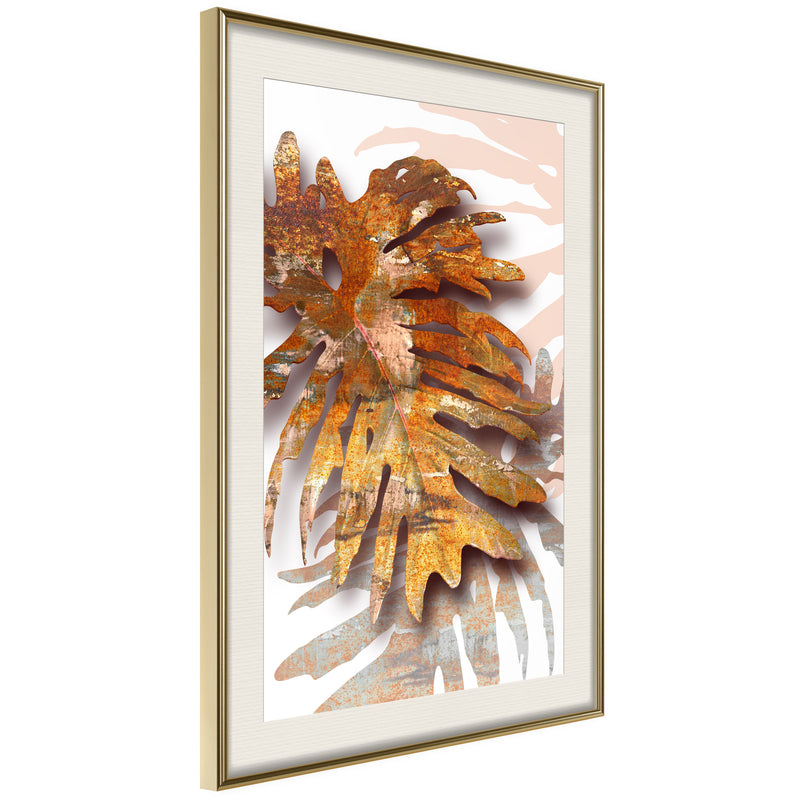 Poster - September Leaves  - goud passepartout