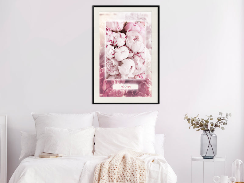 Poster - Scent of Peonies  - zwart passepartout