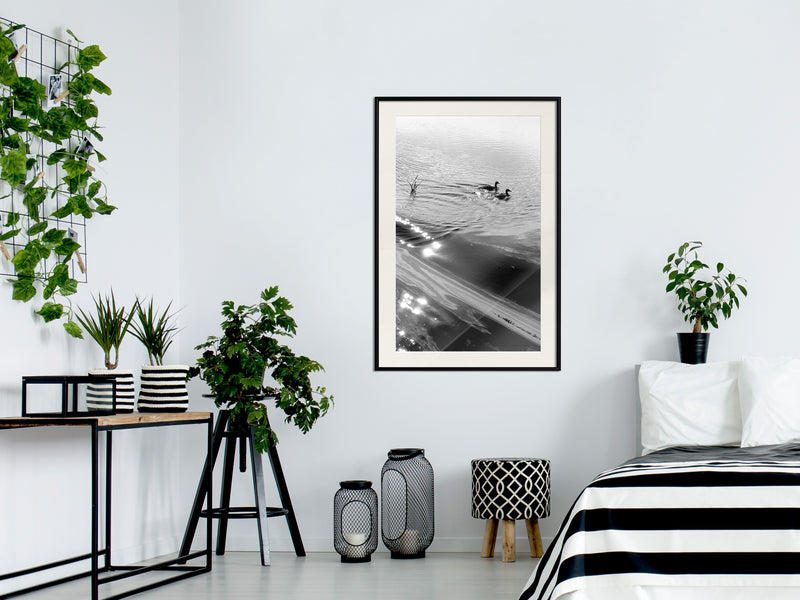 Poster - Texture of Water  - zwart passepartout