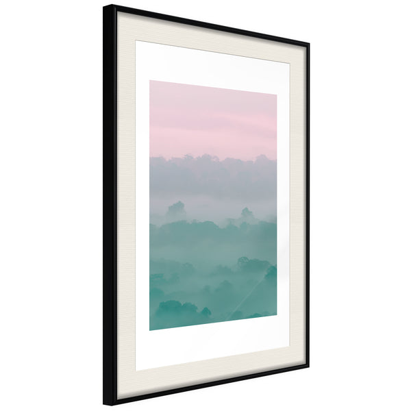Poster - Morning Fog  - zwart passepartout