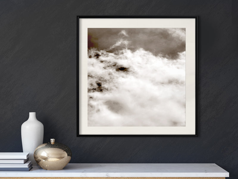 Poster - Clouds  - zwart passepartout
