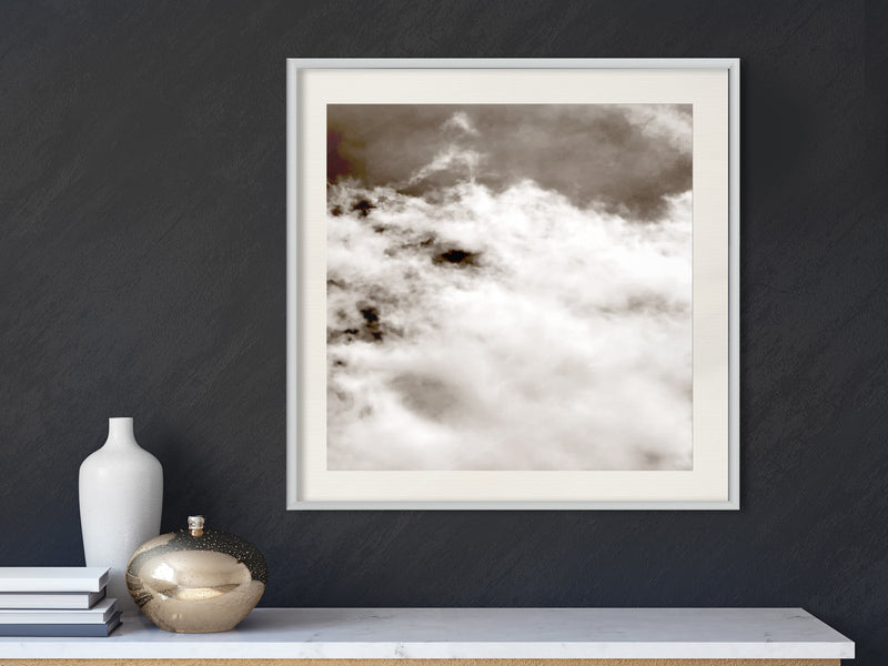 Poster - Clouds  - wit passepartout