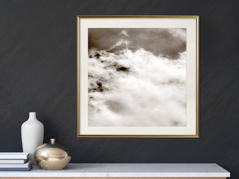 Poster - Clouds  - goud passepartout