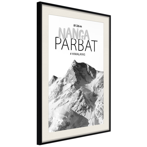Poster - Peaks of the World: Nanga Parbat  - zwart passepartout