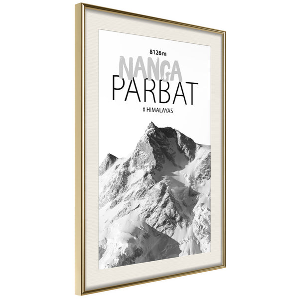 Poster - Peaks of the World: Nanga Parbat  - goud passepartout