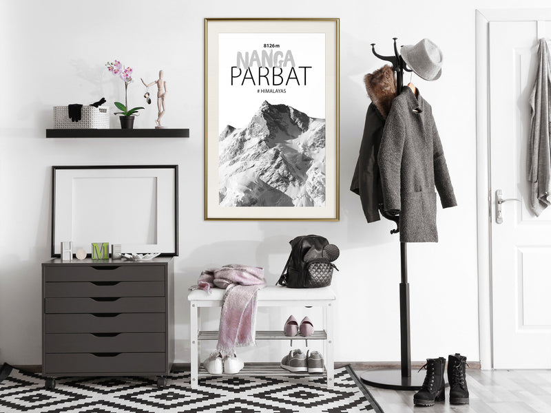 Poster - Peaks of the World: Nanga Parbat  - goud passepartout