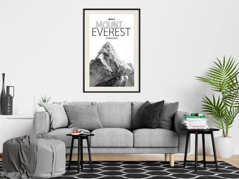 Poster - Peaks of the World: Mount Everest  - zwart passepartout