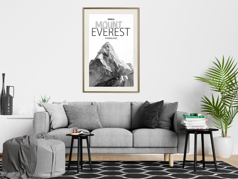 Poster - Peaks of the World: Mount Everest  - goud passepartout