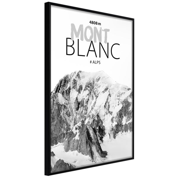 Poster - Peaks of the World: Mont Blanc  - zwart