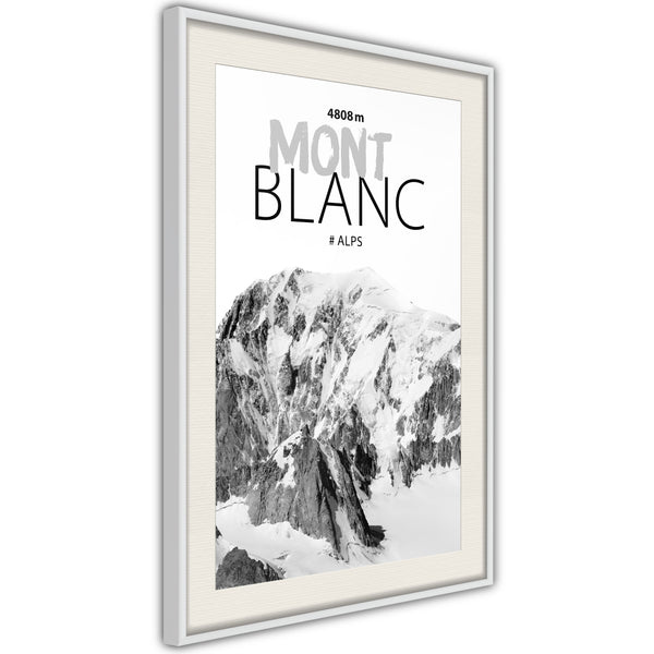 Poster - Peaks of the World: Mont Blanc  - wit passepartout