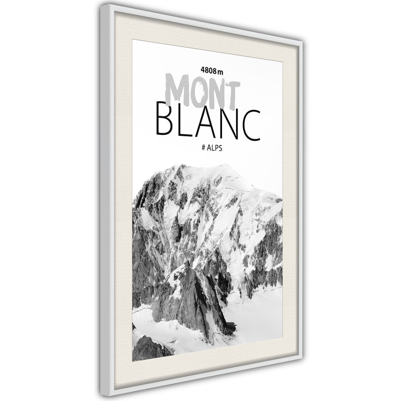 Poster - Peaks of the World: Mont Blanc  - wit passepartout