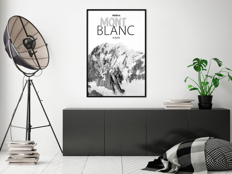 Poster - Peaks of the World: Mont Blanc  - zwart