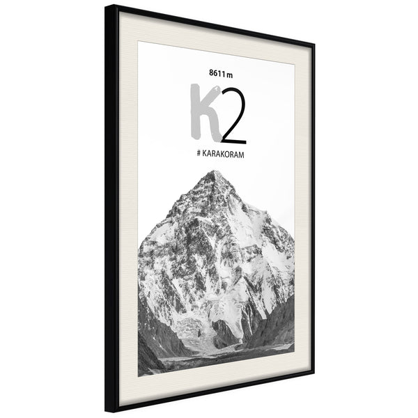 Poster - Peaks of the World: K2  - zwart passepartout