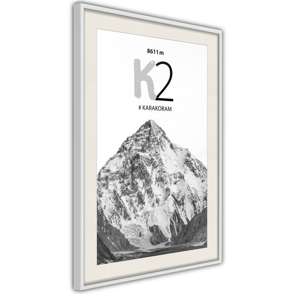 Poster - Peaks of the World: K2  - wit passepartout