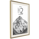 Poster - Peaks of the World: K2  - goud passepartout