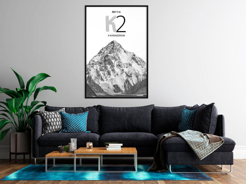 Poster - Peaks of the World: K2  - zwart
