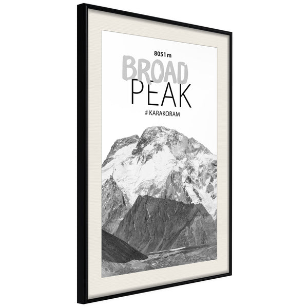 Poster - Peaks of the World: Broad Peak  - zwart passepartout