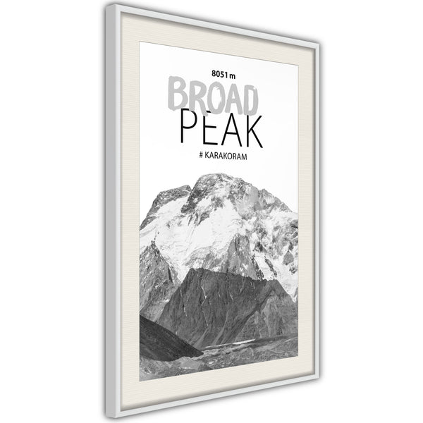 Poster - Peaks of the World: Broad Peak  - wit passepartout