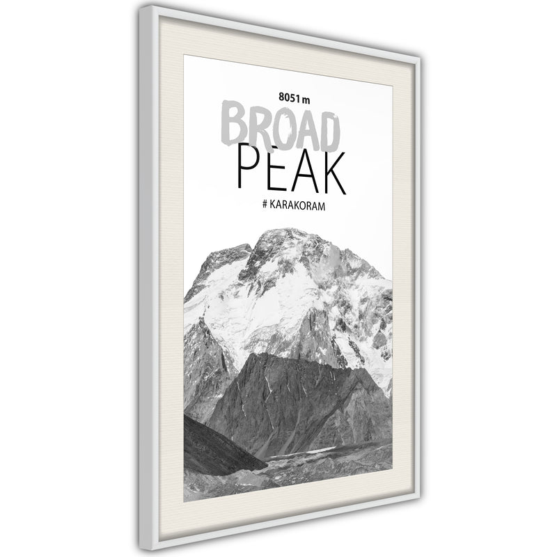 Poster - Peaks of the World: Broad Peak  - wit passepartout