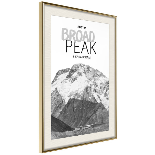 Poster - Peaks of the World: Broad Peak  - goud passepartout