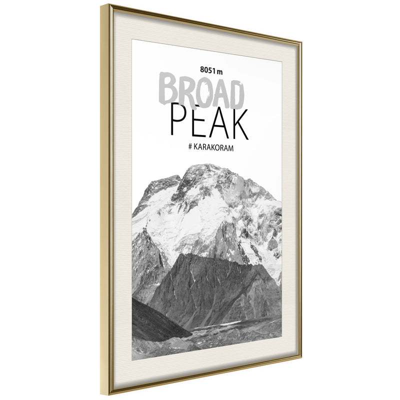 Poster - Peaks of the World: Broad Peak  - goud passepartout