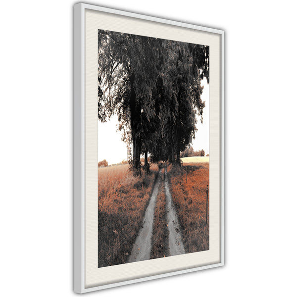 Poster - Field Path  - wit passepartout