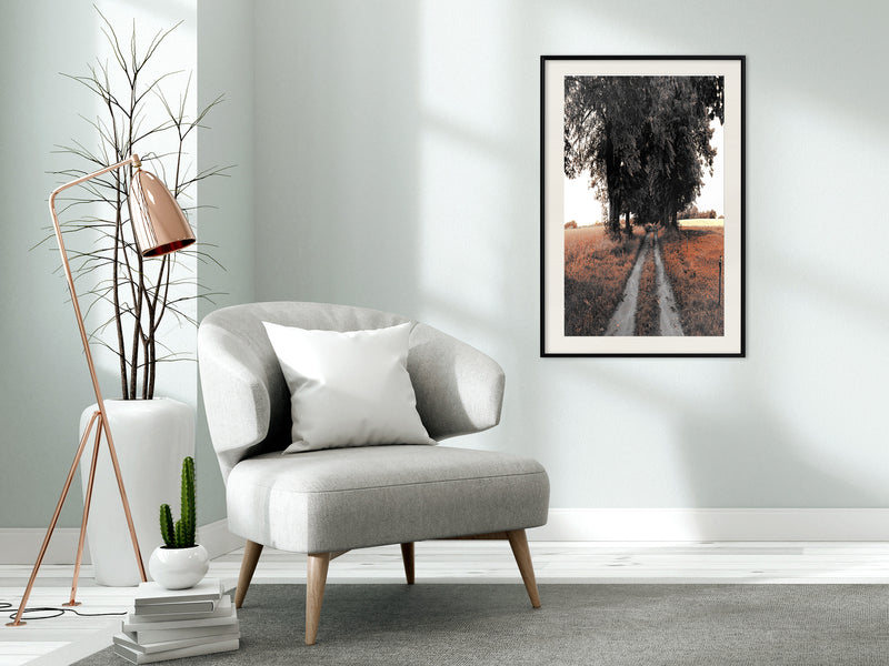 Poster - Field Path  - zwart passepartout