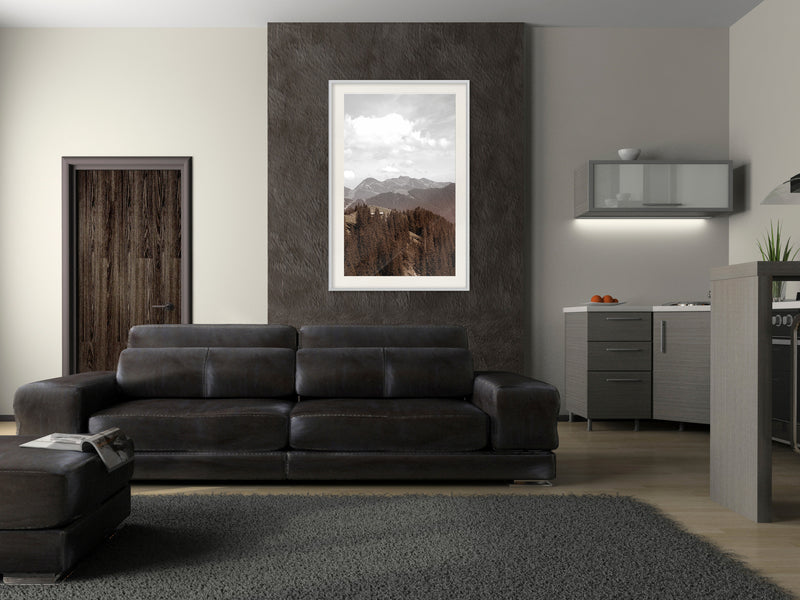Poster - Breathtaking View  - wit passepartout