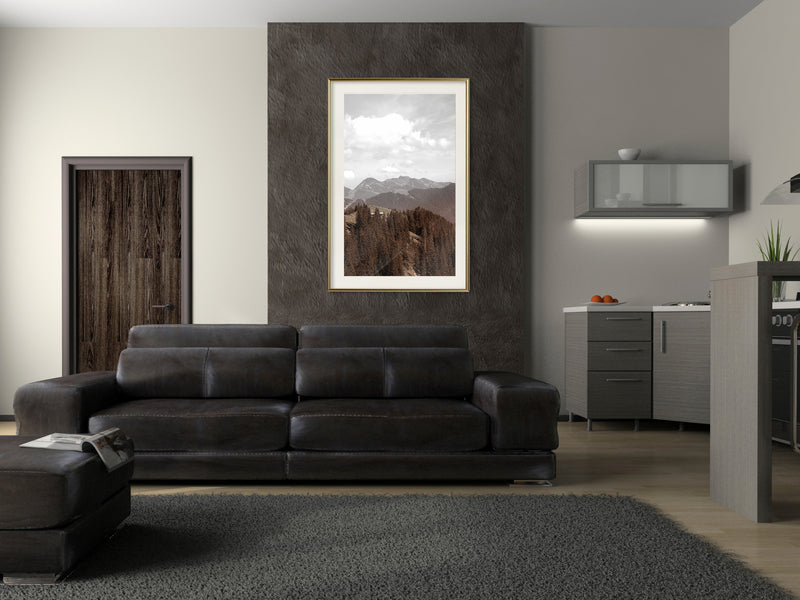 Poster - Breathtaking View  - goud passepartout