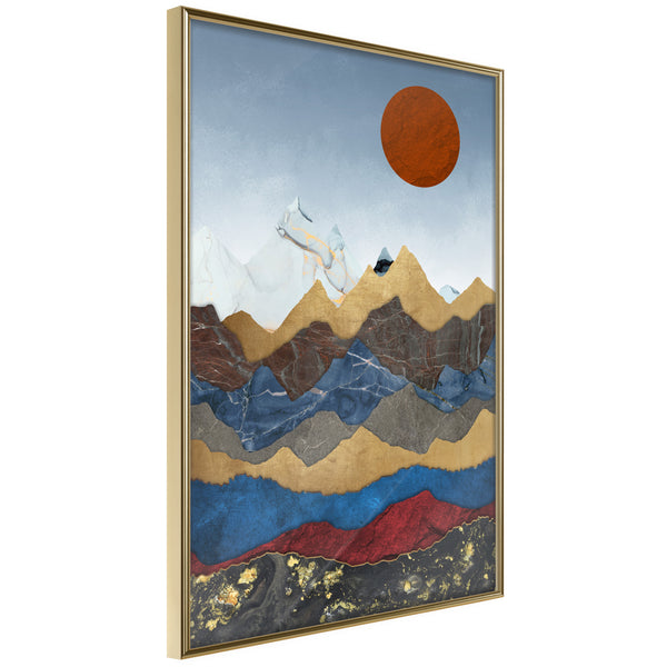 Poster - Red Sun  - goud