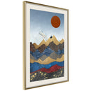 Poster - Red Sun  - goud passepartout