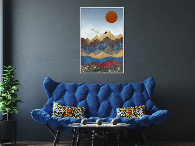 Poster - Red Sun  - wit