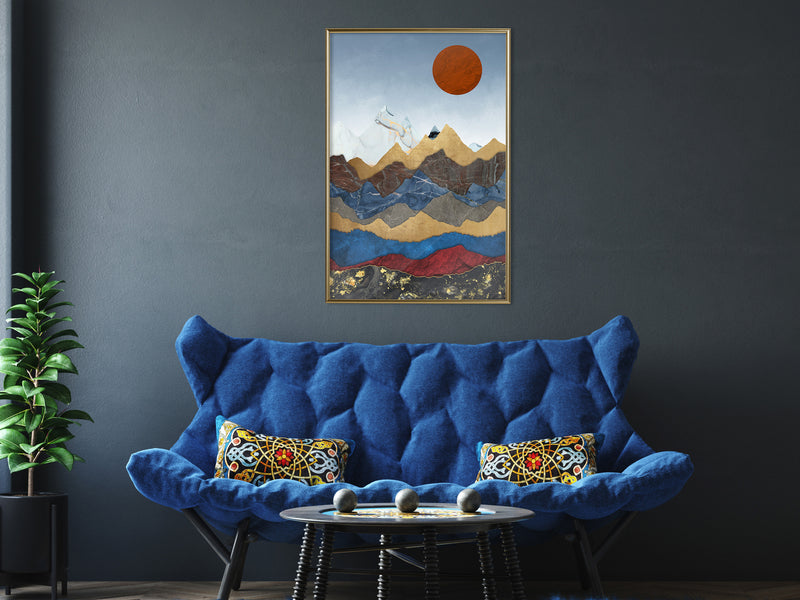 Poster - Red Sun  - goud