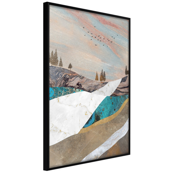 Poster - Painted Landscape  - zwart