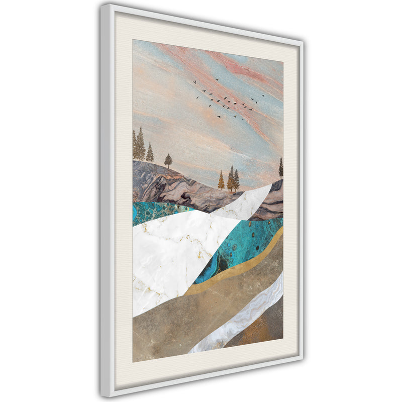 Poster - Painted Landscape  - wit passepartout