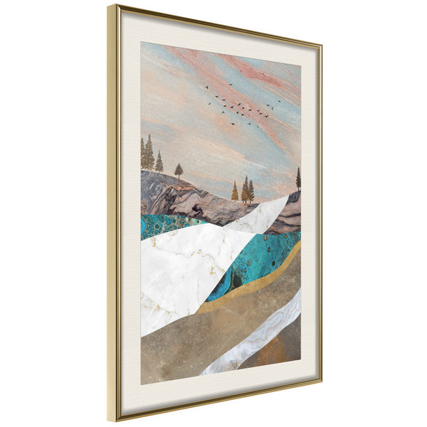 Poster - Painted Landscape  - goud passepartout