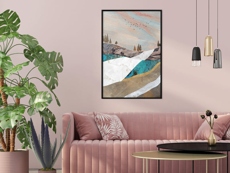 Poster - Painted Landscape  - zwart