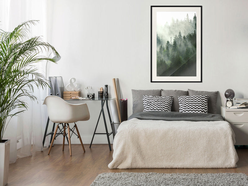 Poster - Steaming Forest  - zwart passepartout