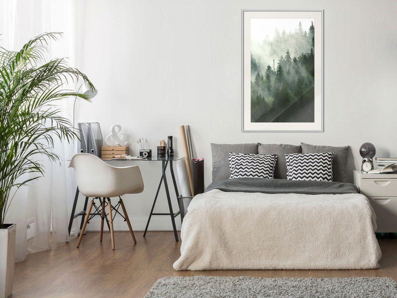 Poster - Steaming Forest  - wit passepartout