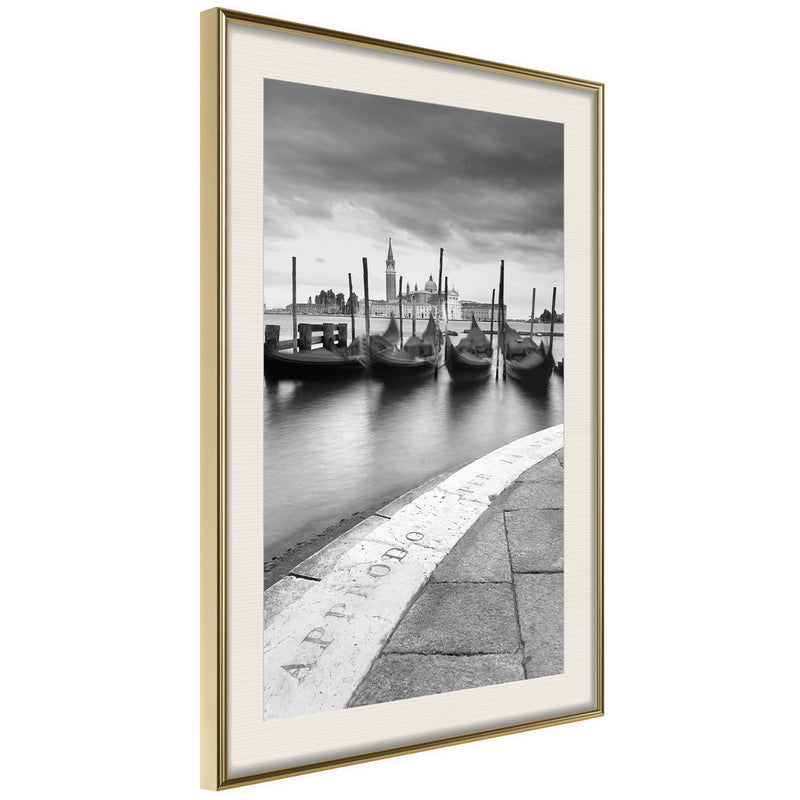 Poster - Gondolas  - goud passepartout