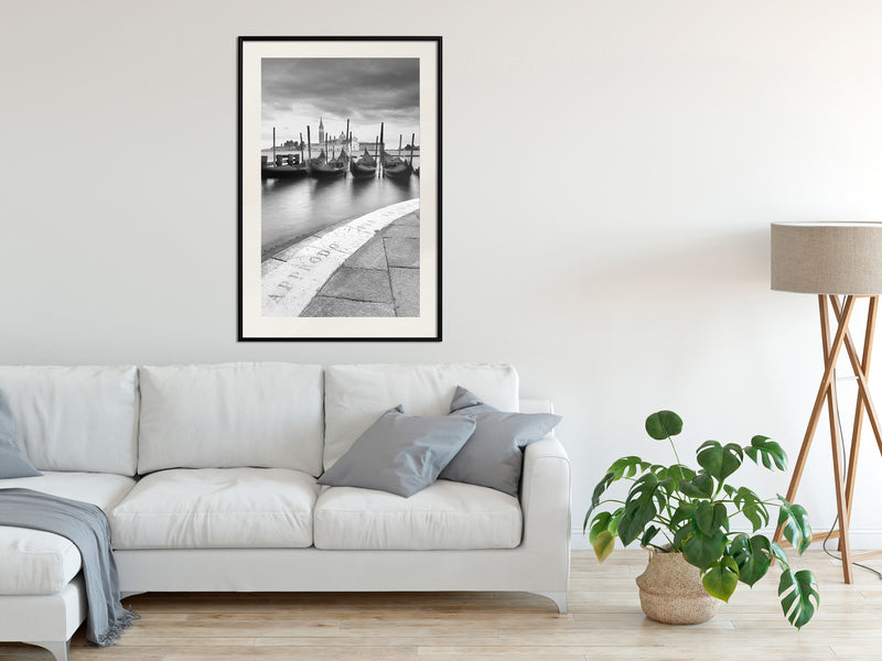Poster - Gondolas  - zwart passepartout