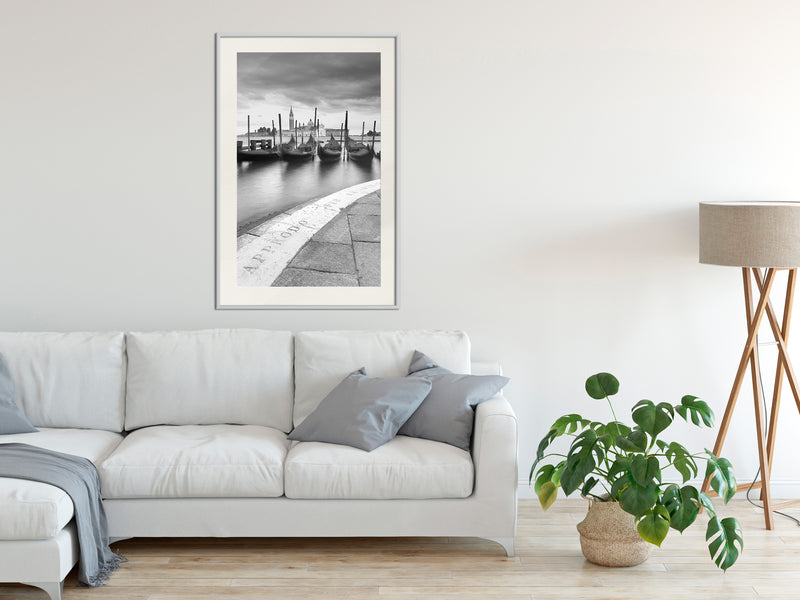 Poster - Gondolas  - wit passepartout