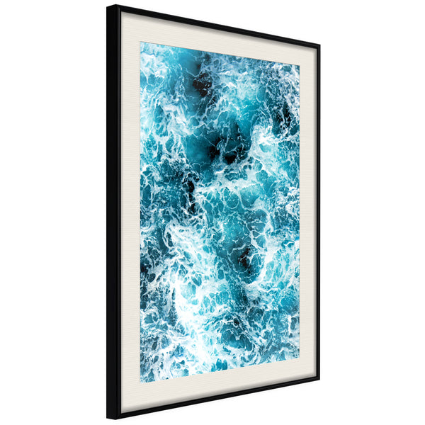 Poster - Sea Foam  - zwart passepartout