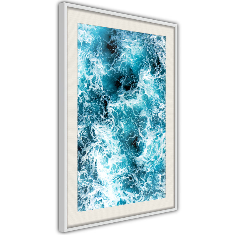 Poster - Sea Foam  - wit passepartout